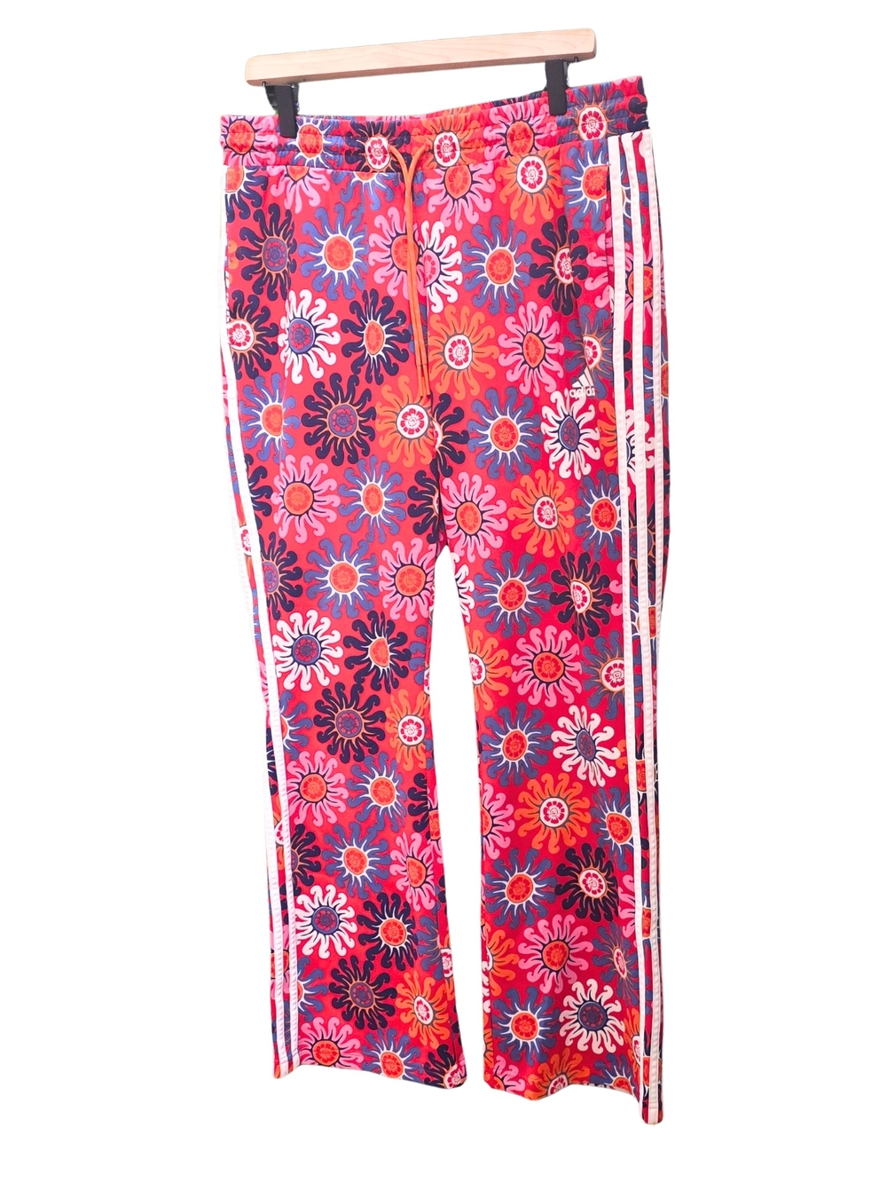 Adidas x FARM Rio Floral Flare Track Pants XL Retro Tropical Athleisure - Picture 6 of 14